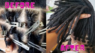 HOW TO INSTALL HUMAN HAIR LOCS EXTENSIONDREADLOCS TUTORIAL [upl. by Doownel]