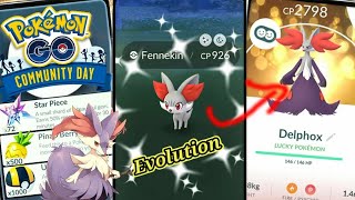 Finally🤩 Shiny Fennekin Evolution in Pokemon Go Shiny Delphos  fennekin Community day 2023 [upl. by Irtimd]