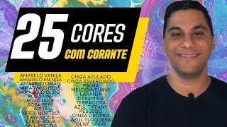 25 CORES DE TINTA CRIADAS COM CORANTE XADREZ [upl. by Luann]