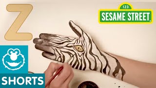 Sesame Street Z is for Zebra  Hand Painting [upl. by Nahallac]