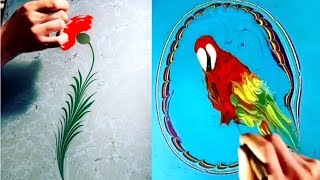 Relaxing Turkish Marbling Art Compilation  Paper Marbling Techniques  Amazing Ebru Art [upl. by Valeria820]