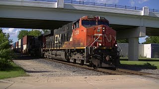 CN 2335 CN 5633 Southbound Internodal Fond Du Lac Wisconsin 06292024 [upl. by Winthorpe]