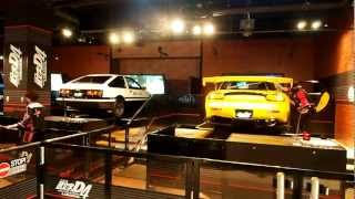 Initial D 4th Stage  Arcade With Real Cars Odaiba Japan [upl. by Dnomse]