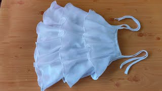 DIY  baby frock cutting and stitching  frills frock design  baby girl top cutting and stitching [upl. by Arukas]