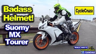 Badass Helmet Suomy MX Tourer Helmet Review  MotoVlog [upl. by Aneehsram]