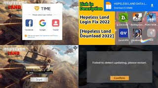 Hopeless Land Login Fix 2022  How To Download And Start Hopeless Land Game 2022 All Problem Solve [upl. by Iidnarb20]