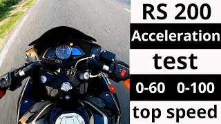 Bajaj pulsar RS 200 Acceleration test  060  0100  top speed [upl. by Hedveh]