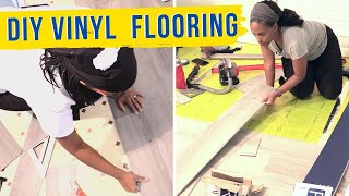 Watch Us INSTALL VINYL PLANK FLOORING Two Ways DIY [upl. by Lancelle]