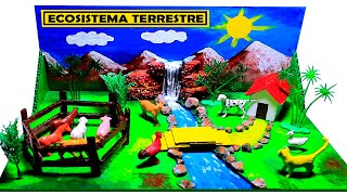 MAQUETA de ECOSISTEMA TERRESTRE paso a paso [upl. by Mccartan]