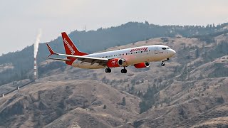 Very Rare Sunwing Firefighting Charter flight arrival at Kamloops Airport [upl. by Gerstein503]