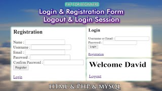 Create Login amp Registration Form PHP MySQL With Logout amp Login Session  Login amp Signup Page In PHP [upl. by Ninos]