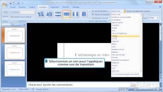 Comment choisir les transitions entre les diapositives avec PowerPoint 2007 [upl. by Willem]