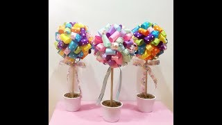 DIY Ribbon Topiary Tutorial [upl. by Nyliram]