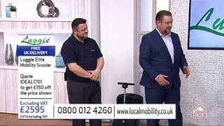 Luggie Folding Mobility Scooter on Ideal World TV 17th January 2017 [upl. by Nolyaj]