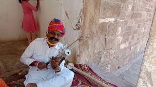 Kesariya Rajasthani song by Ravanahatha instrument at Mehrangarh Fort Jodhpur Rajasthan India [upl. by Sikleb]