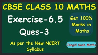 Class 10 Maths Ex 65 Ques 3 Full Solution CBSE NCERT Jangid Saab Maths Narendra Jangid [upl. by Katherin]