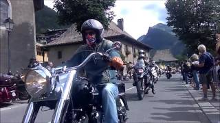 Morzine Harleys days 2017 Parade [upl. by Lemak46]