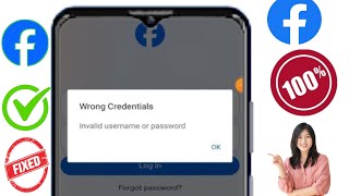 Come risolvere il problema delle credenziali errate di Facebook nome utente o password non validi [upl. by Sdlonyer554]