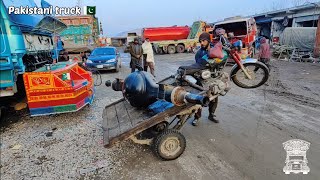 Rear Wheel tube repairing  How it Repair Watch and learn  Pakistani truck [upl. by Arekat]