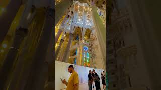 Inside the Sagrada Familia Basilica in Barcelona Spain sagradafamília travel barcelona spain [upl. by Naicad]