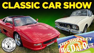 CLASSIC CAR SHOW FORD CORTINA 1600E DE TOMASO PANTERA MG TRIUMPH FERRARI MINI amp MANY MORE [upl. by Bartlett]