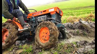 Kubota B 6000A small amp powerful Japanese tractorCold startDriftingPlowing4x4 RAW POWER 💨💥🚜 [upl. by Aytnahs497]