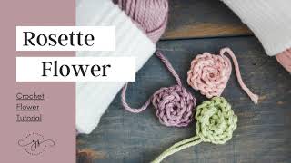 How To Crochet An Easy Rosette Flower  Crochet Rose Flower  CROCHET FOR BEGINNERS [upl. by Tore]