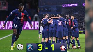 PSG vs Lille 31 highlights 2024  Ramos goal vs Lille  Kolo Muani goal vs Lille [upl. by Aicirtak]