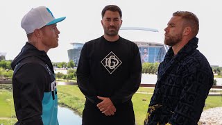 FIRST FACE OFF Canelo Alvarez vs Billy Joe Saunders [upl. by Oalsinatse]