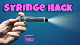 DIY Make your own rechargeable flashlight with a syringe [upl. by Claybourne]