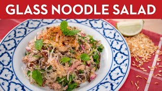 Glass Noodle Salad Laab Woonsen ลาบวุ้นเส้น  Thai Recipe [upl. by Prudie]