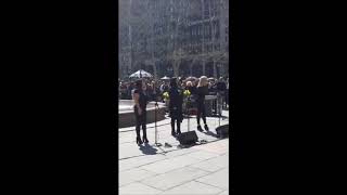 New York Tartan Day Parade 2019 NYC Preparade Singers performance at Bryant Park [upl. by Ahsiekat822]