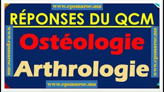 Réponse du QCM Ostéologie Arthrologie [upl. by York]