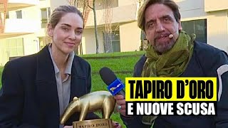 CHIARA FERRAGNI RICEVE IL TAPIRO DORO DI STRISCIA LA NOTIZIA E SI SCUSA DI NUOVO LE IMMAGINI [upl. by Rangel]