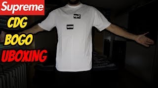 SUPREME X Comme des Garçons BOGO UNBOXINGREVIEW [upl. by Bilicki]