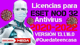 CLAVES SERIALES y LICENCIAS HASTA EL 2021 para ESET NOD 32 Antivirus [upl. by Sherj]