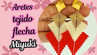 Aretes flecha con delicas miyukiaretes miyuki largosAretes miyuki principiantes [upl. by Eiuqram]