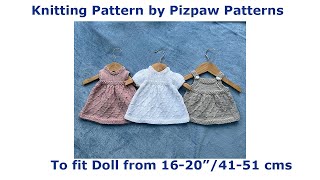 Dolls Clothes Knitting Pattern Dresses to knit for 1620 inch or 4151 cms doll [upl. by Kraska284]