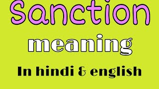 Sanction meaning in hindi and english [upl. by Xella]