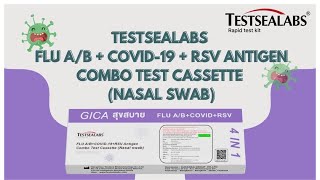 TESTSEALABS ชุดตรวจเชื้อไวรัสไข้หวัดสายพันธุ์เอ สายพันธุ์บี โควิด19และอาร์เอสวี Flu ABCOVID19RSV [upl. by Imoen372]