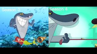 Zig amp Sharko Opening Song Season 3 Vs Season 4 Collection Side by Side [upl. by Yrrok509]