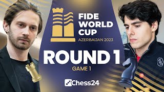 FIDE World Cup 2023 Begins  Round 1 Game 1 [upl. by Aihsotal]