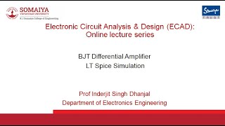 BJT Differential amplifier analysis in LT Spice simulation [upl. by Maitland]