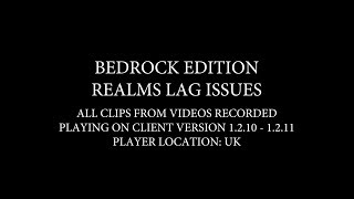 Minecraft Bedrock Realms  Lag Issues amp Other Bugs [upl. by Hayimas]