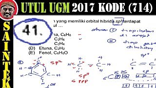 pembahasan soal UTUL UM UGM 2017 Saintek kode 714 kimia no 41 hibridisasi elektron [upl. by Etessil186]