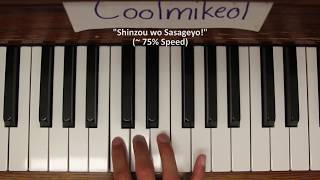 BASIC Piano Melody Shingeki no Kyojin S2 OP 1  Shinzou wo Sasageyo [upl. by Secor702]