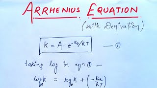 Arrhenius equation  Derivation chemistry chemicalkinetics bscchemistry 12th [upl. by Slosberg]