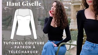 Tutoriel couture haut en maille  Giselle  patron à télécharger [upl. by Damick521]