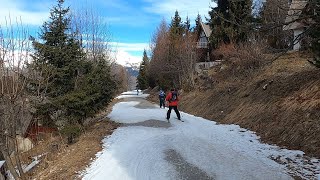 DODGE THE LOW SNOW Skiing Blue Belvedere 2 amp Traversee 1  Les Arcs Feb 2023 [upl. by Misty]