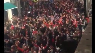 DIFFERENT ANGLES OF THE FIGHT BETWEEN ARSENAL FANS AND 20000 COLOGNE FANS BEFORE EUROPA LEAGUE [upl. by Amhser]